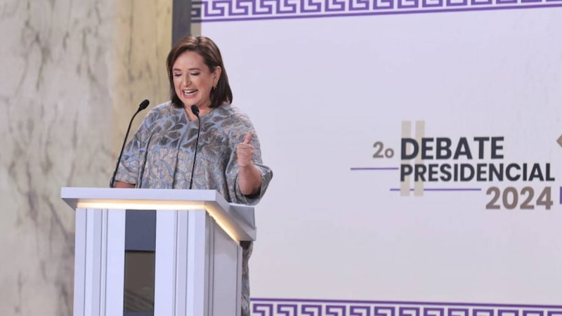 La candidata presidencial María Eugenia Vidal durante el segundo debate presidencial de 2024.