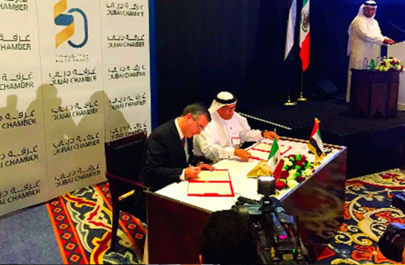 Firma de un acuerdo entre la Cámara de Comercio de Dubai y la Cámara de Comercio de México.
