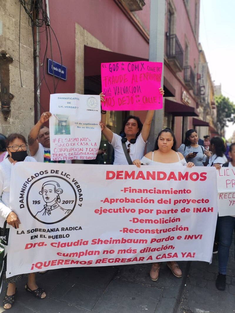 Title: Damnificados de Licenciado Verdad exigen a Sheinbaum reconstrucción de viviendas