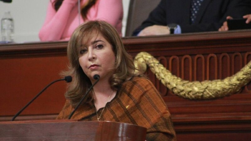 La diputada mexicana Tatiana Clouthier Carrillo da un discurso en el Congreso.