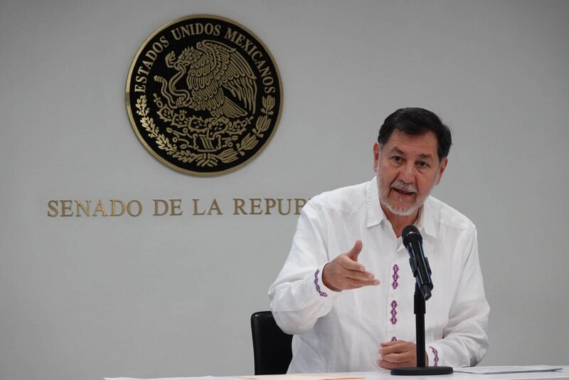 El senador Gerardo Fernández Noroña presidente de la mesa directiva en el Senado de la República, ofreció una conferencia de prensa en materia de la Reforma al Poder Judicial.