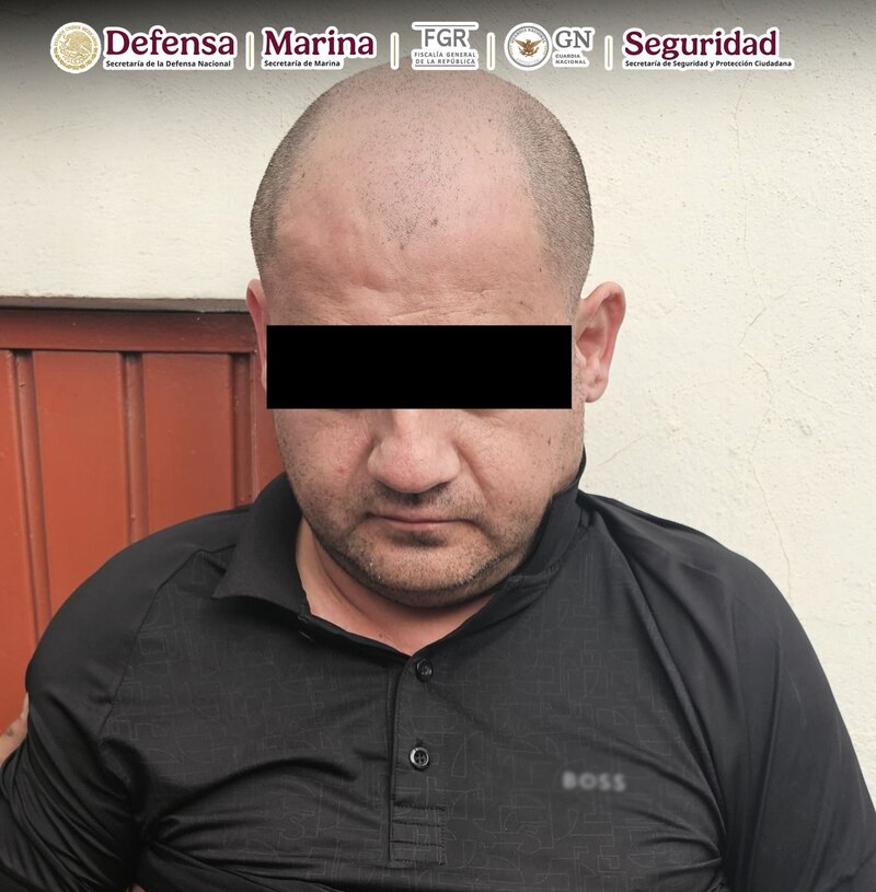 Foto de Horacio Félix Loaiza, alias "El H", detenido por las autoridades en Culiacán, Sinaloa, tras un operativo de inteligencia