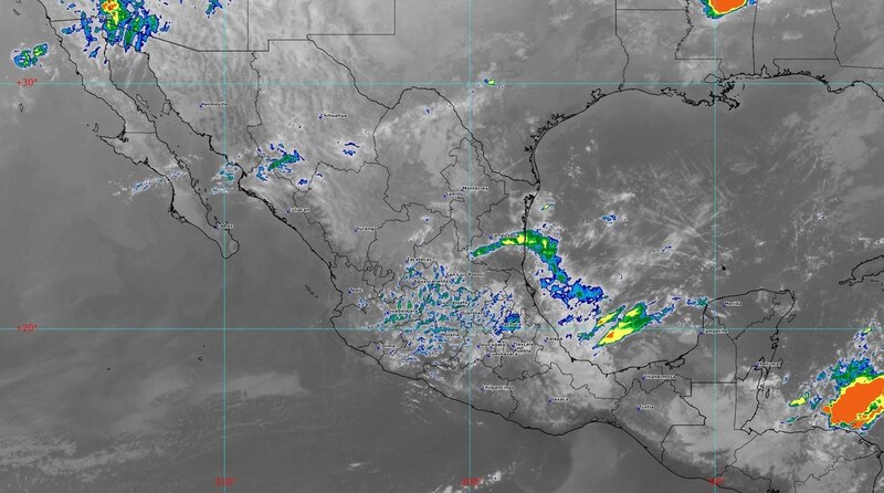 Imagen satelital de tope de nubes en México del 17 de diciembre de 2024