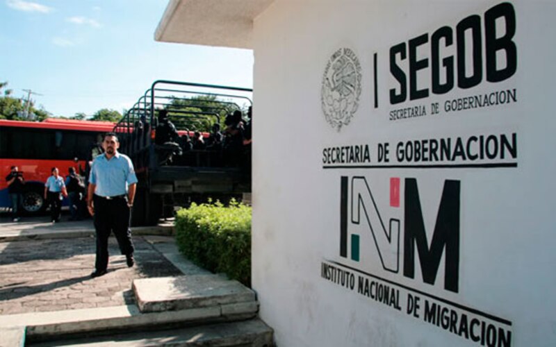 Protestas en la Secretaría de Gobernación por la política migratoria del gobierno mexicano