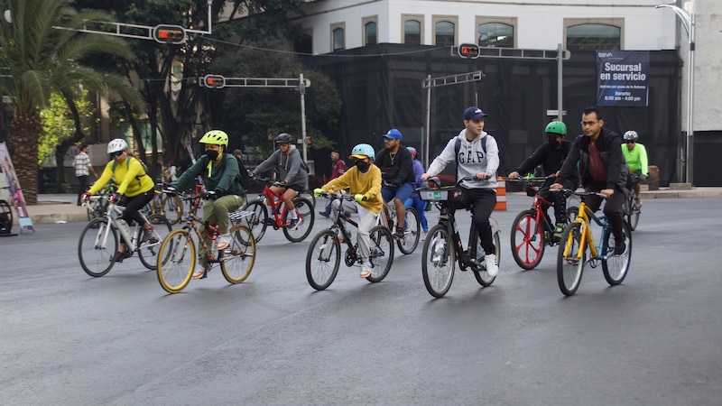 Ciclistas en la Ciudad de México
