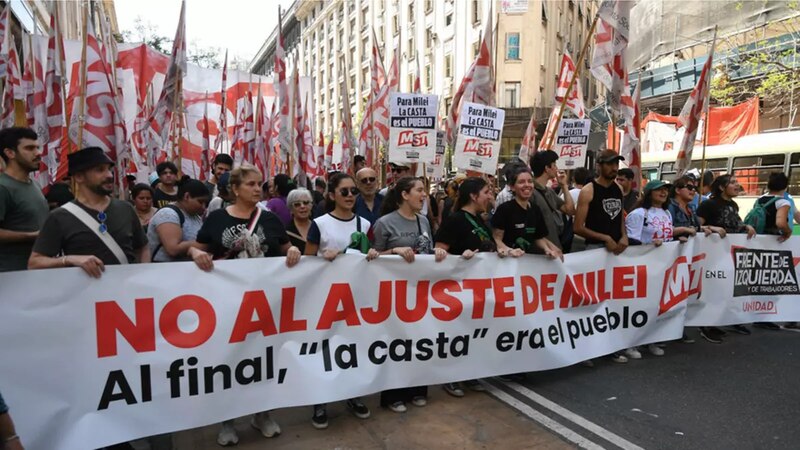 La marcha contra el ajuste en Argentina