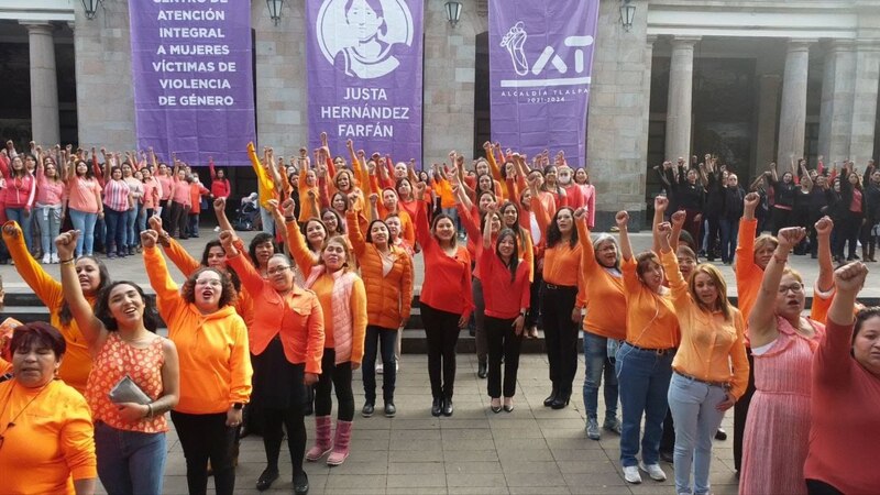 Protesta contra la violencia de género en Tlalpa