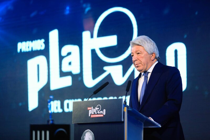 El presidente de PRISA, Juan Luis Cebrián, durante la entrega de los Premios Platino 2018