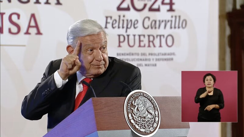 El presidente López Obrador durante su discurso en Felipe Carrillo Puerto