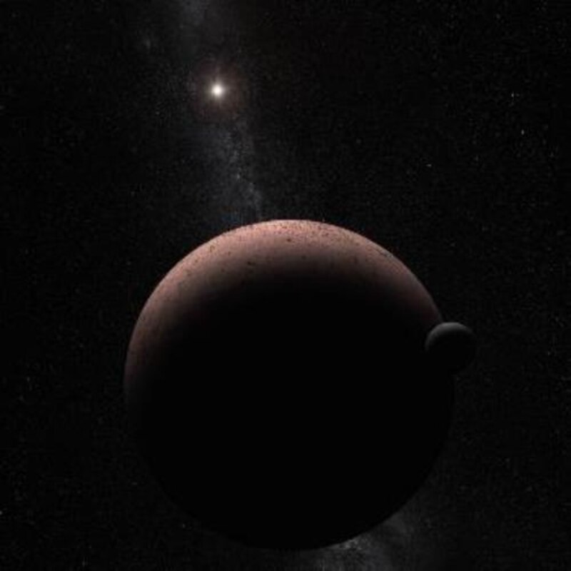 Una imagen de Plutón y su luna, Caronte.
