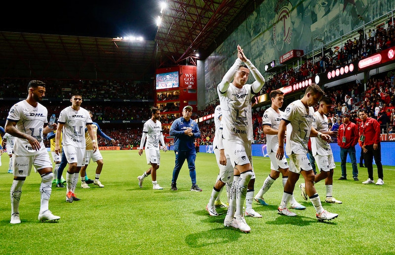 Toluca celebra su victoria ante Pumas