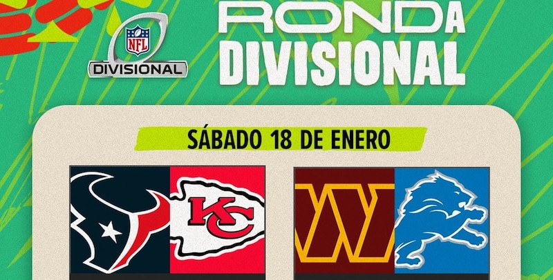 Partidos, fechas, horarios y canales de transmisión en México para la Ronda Divisional de la temporada 2024-2025 de la NFL.