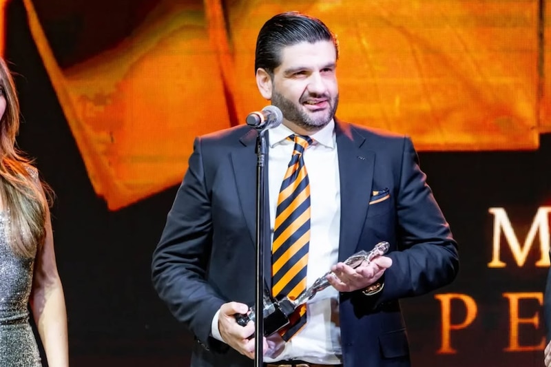 Juan Pablo Penilla Rodríguez durante la entrega del Premio Valores 2023