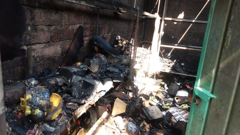 Incendio en una bodega
