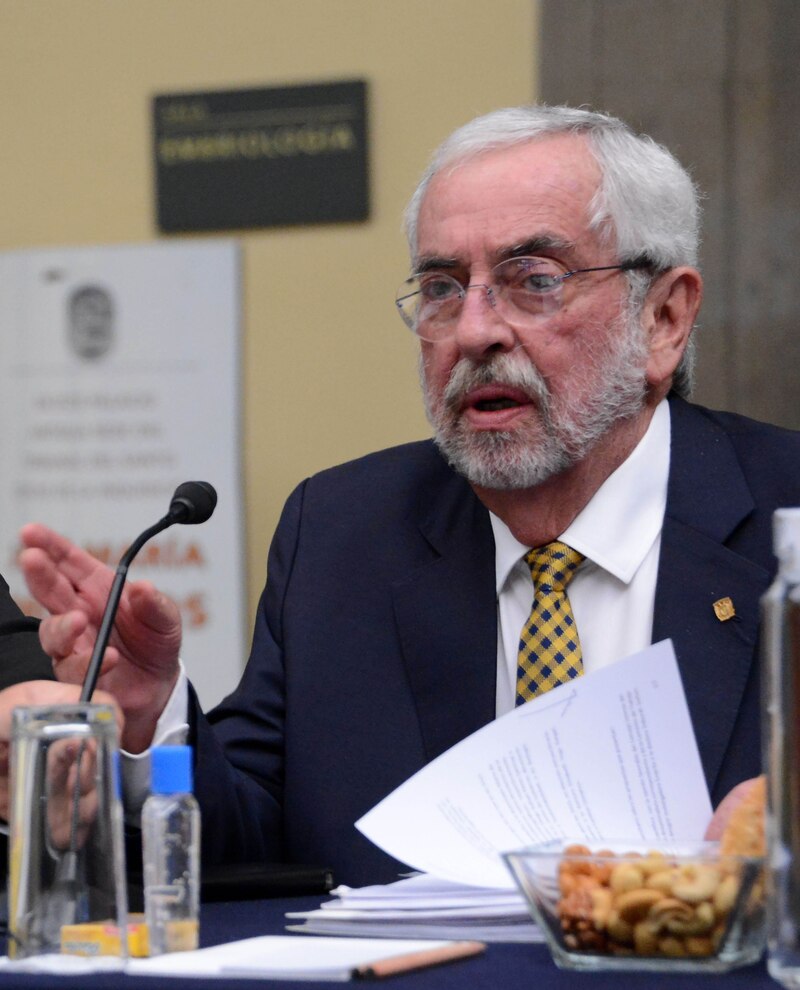 El presidente de la Academia Nacional de Medicina, Rubén Omar Zorzi, durante una conferencia de prensa.