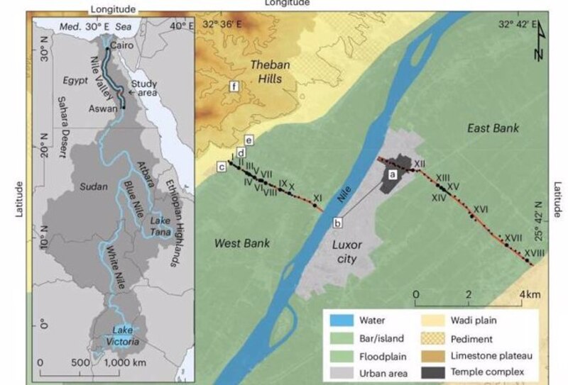 Mapa del Valle de los Reyes en Egipto