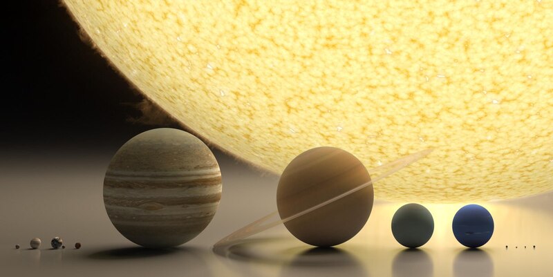 Los planetas del sistema solar en orden de tamaño