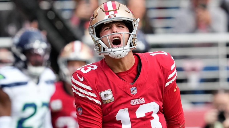 Brock Purdy, jugador de los 49ers durante un partido