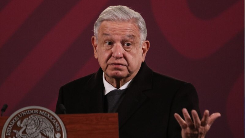 El presidente Andrés Manuel López Obrador da un discurso.