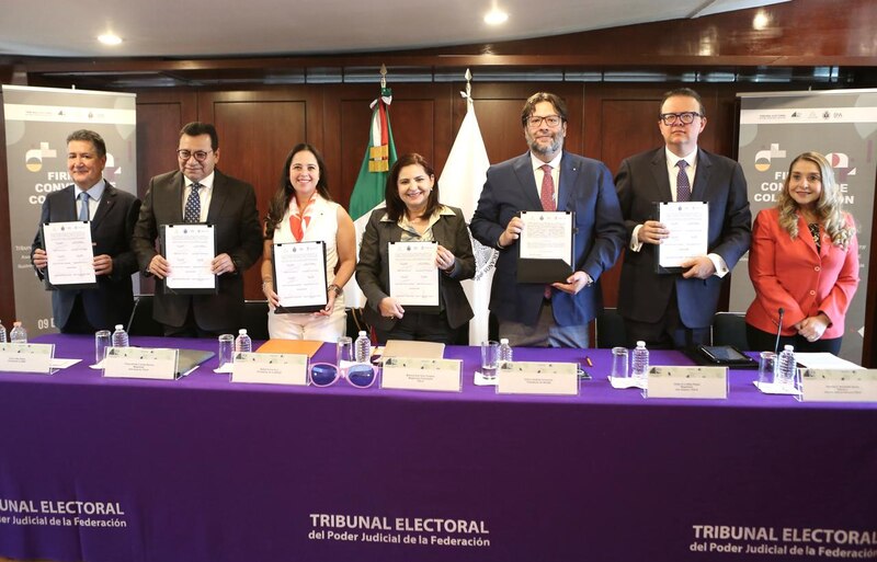 Firma de convenio entre el Tribunal Electoral del Poder Judicial de la Federación y la UNAM