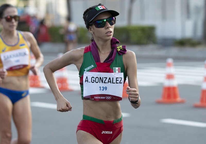 La atleta mexicana Alegna González, compitiendo en los Juegos Olímpicos de Tokio 2020.