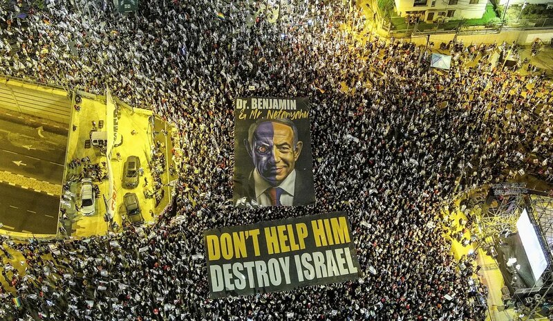 Protesta contra el primer ministro israelí Benjamin Netanyahu