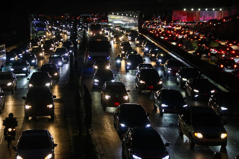 Tráfico vehicular en el circuito interior, en la Ciudad de México.