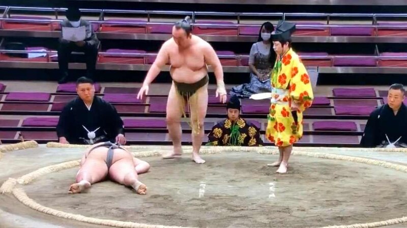 ¡Ouch! Sumo wrestler gets knocked out cold