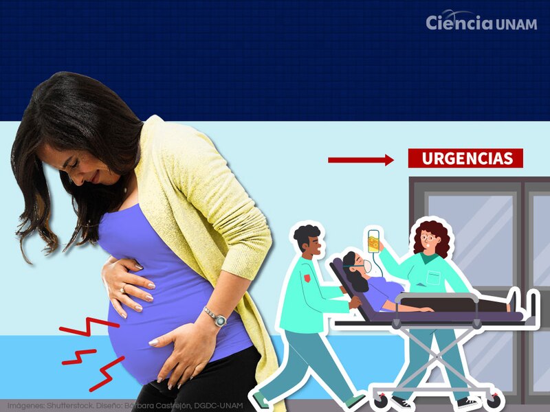 Mujer embarazada con dolor abdominal