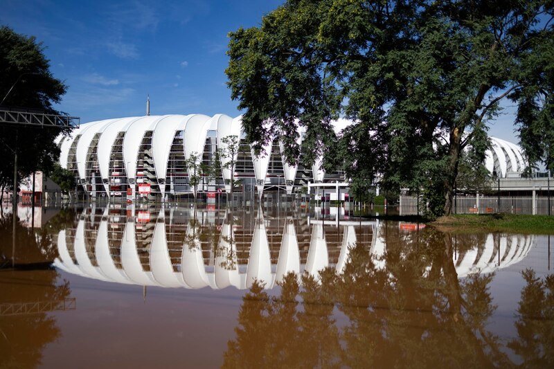 Inundación en el Estadio Nacional de Brasilia