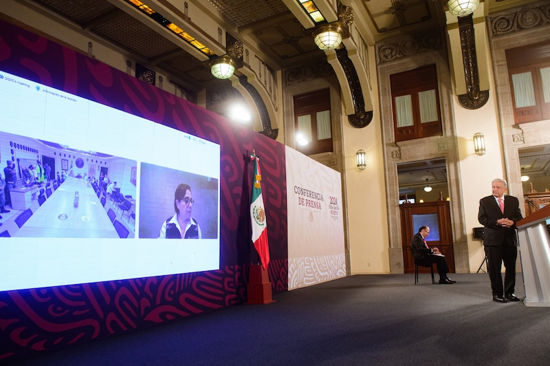 El presidente López Obrador da una conferencia de prensa